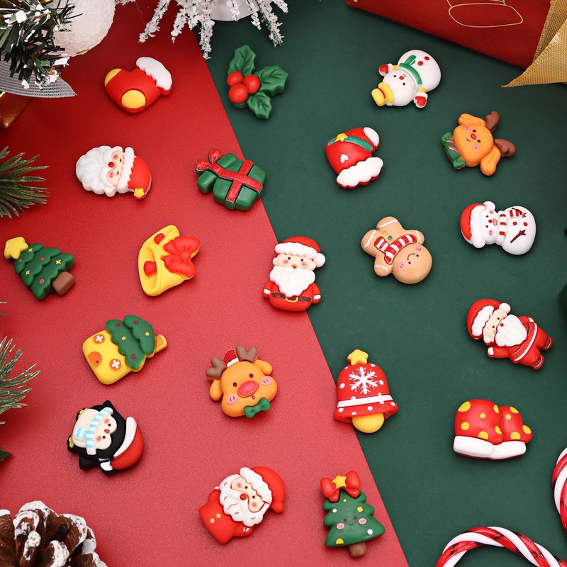 20 Pcs Mini Christmas Fridge Magnets, 1 Inch 3D Christmas
