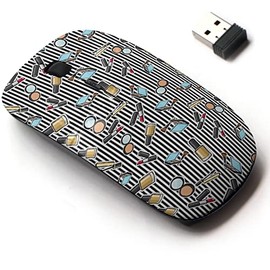 2.4G Wireless Mouse with Cute Pattern Design for All Laptops and Desktops with Nano Receiver - Makeup Products Set