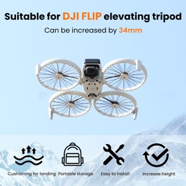2 Stück Fahrwerk für DJI Flip Fahrwerkhalterung Hinten Landegestell Drohnenverlängerung, Fahrwerk, hintere Halterung Stativbeine Gimbal-Schutz Feste Halterung Stützbein