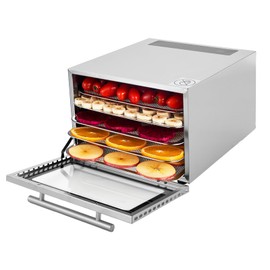 Commercial Food Dehydrator 5-Tray Fruit and Meat Dehydrator Stainless Steel Beef Jerky Dryer, 400W Food Dried Fruit Machine Temperature and Time Adjustable, Electric Dehydrator for Fruit and Veggies