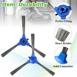 Side Brush Replacement for Eufy RoboVac Side Brushes 11S 12 15T 15C 25C 30 30C 35C 11S Max 15C Max 25C Max 30C Max G20 G30 G30 Edge G10 G30 Hybrid Eufy Robot Vacuum Replacement Parts – 6 Pack