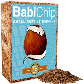 BabiChip Coconut Chip Substrate for Reptiles 6 Quart Loose Small Sized Coco Husk Chip Bedding for Ball Pythons, Other Snakes, Tortoises, Geckos, Frogs, or Lizard Terrarium Tanks
