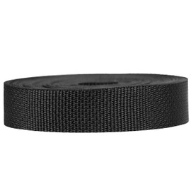 Strapworks Lightweight Polypropylene Webbing - Poly Strapping for Outdoor DIY Gear Repair, Pet Collars, Crafts - 1 Inch x 50 Yards - Black