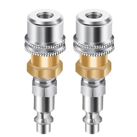 WNCGC Air Chuck,1/4 FNPT Closed Flow Brass Tire Air Chuck, Locking Air Chuck Quick Connect for Inflator Gauge Compressor Accessories (2 Pack)