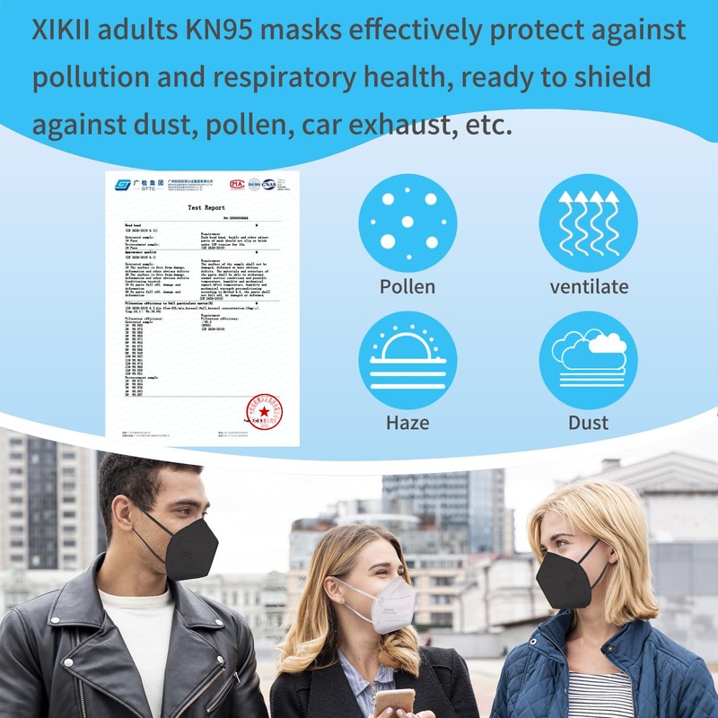XIKII KN95 Masks for Adults 50PCS 5 Layer Mascarillas Filter