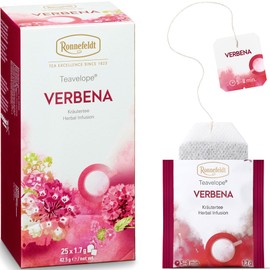Ronnefeldt Teavelope Verbena – Naturally Caffeine-Free Herbal Tea with Lemon Verbena – 25 Individually Wrapped Tea Bags