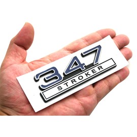 2pcs 347 Liter 5.7 Stroker Engine Emblems Badge 3D Decals Stickers Cars Trucks (Chrome Blue)