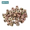 sourcing map 200Pcs Threaded Inserts, 1/4"-20x25/64" Zinc Alloy Hex Socket