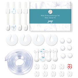 JANEYO Premium Set Child Lock & Baby Safety Lock - Perfect Safety for Your Baby - Cupboard Fuse, Socket Protection, Edge Protection etc. (Transparent)