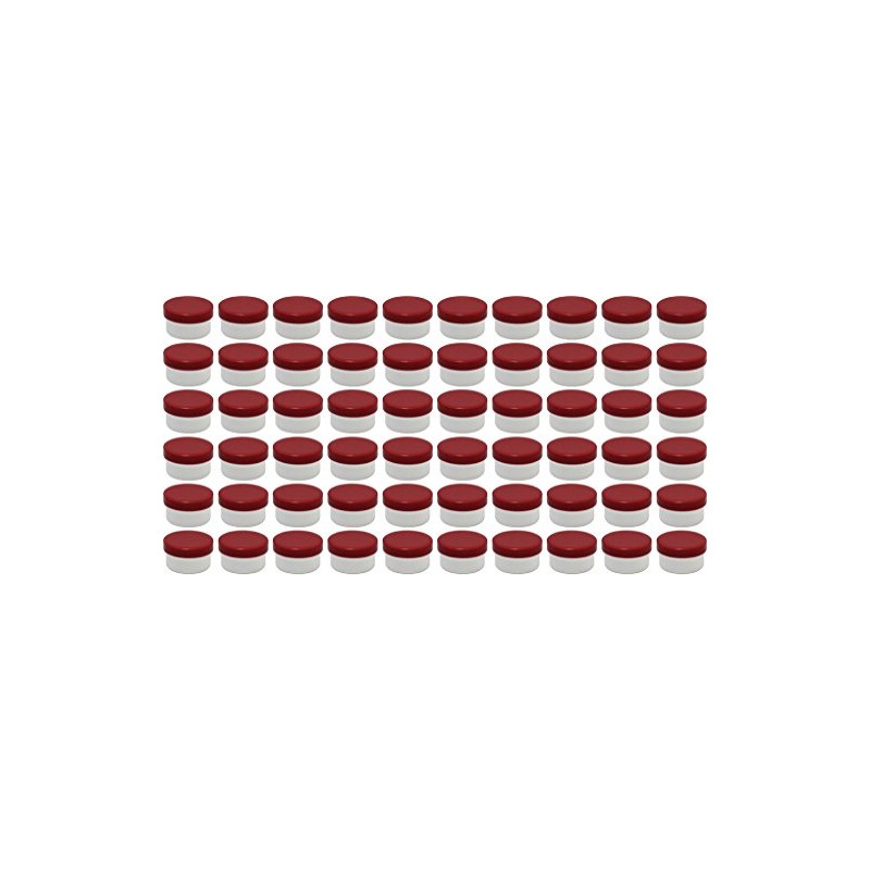 60 Ointment Containers Cream Containers 6 ml with Red Lids
