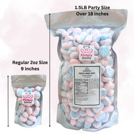 PinkeySmile Cotton Candy Flavored Freeze-Dried Taffy 1.5LB – Party-Size Jumbo Bag – Crunchy & Airy Snack – Bite-Size Pieces – Ships in Box – Bold Taste & Light Texture