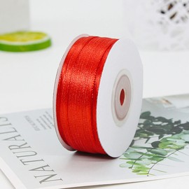 Capesaro Red Ribbon - Solid Color Satin Ribbon,1/8 inch x 100 Yards Double Face Gift Ribbon for Crafts