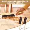 2 Pcs Wooden Dust Brush,Hand Broom with Lanyard Bench Brush
