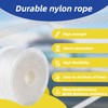 SDLTHR White Nylon Rope 1/4inch 100ft Braided Multi-Purpose Ropes for