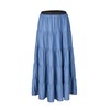 Tronjori Womens A Line Long Lightweight Tencel Denim Tiered Skirt