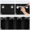 MitoVilla No Hooks Needed Black Waffle Shower Curtain Set with