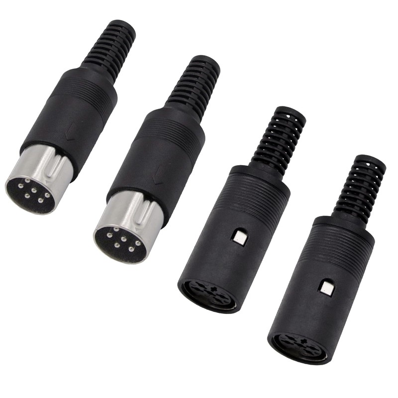 SHUKEFER 6 Pin DIN Connector 2PCS 6 Pin DIN Male