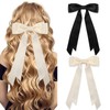 2PC Hair Bows for Women Beige Black Hair Ribbon Bow