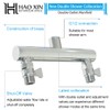 HAOXIN Double Shower Head with Manifold Shut-Off Valve and Shower