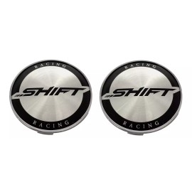 Shift Racing 6012K75 (2 PACK) Shift Racing Black / Silver Wheel Center Cap E707K75