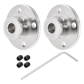 sourcing map 2pcs 7mm Flange Coupling Connector, Shaft Axis Fittings for DIY RC Model Motors, with 4pcs Fastening Screw 1pcs M2 Hex Wrench