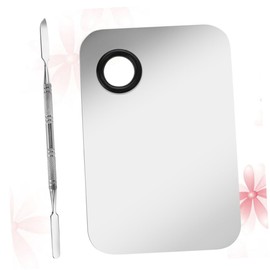 BIUDECO Stainless Steel Nail Art Palette Set 2 Boards 2 Tone Bars 11.5x7.5cm Professional Mixing Tools for Makeup Artists and Home Use