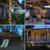 JMEXSUSS 4 Pack 100 LED Solar Fairy Lights, 33ft Warm