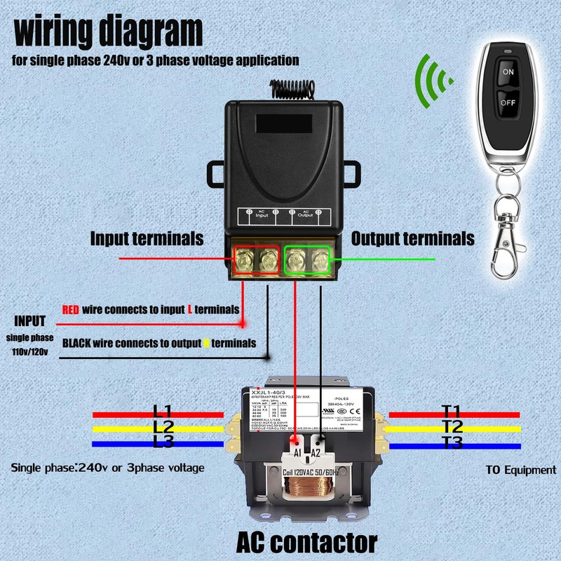 Wireless Light Switch and Receiver Kit, 30A High Power, No