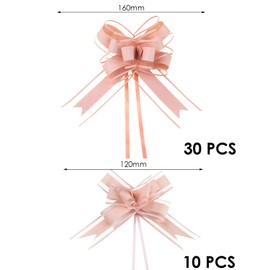 NXPWRC 40 Pieces Of Pink Bows, Gift Wrapping Bows, Diy Gift Decorations, Hand-Drawn Bows, Snow Gauze Bow Decorations