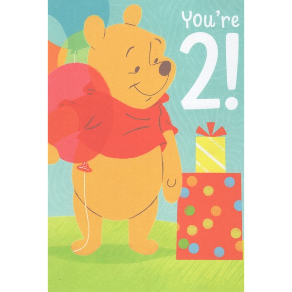 Heartline Winnie the Pooh Happy 2nd Second Birthday Card (Age