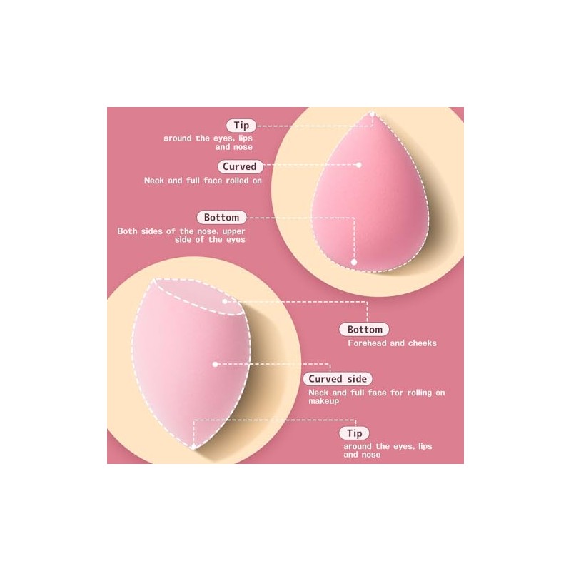 AiQInu 12 Piece Make Up Sponge, Makeup Sponge Set, Beauty