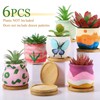 Remerry 6 Pcs 3.5 Inch DIY Ceramic Succulent Pots Figurines