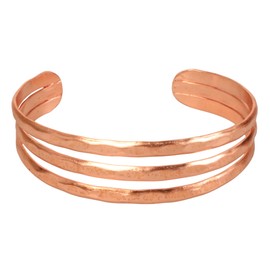 Touchstone New Indian Bollywood Desire Handcrafted Beautiful Hand Hammered Eye Catching 0.75 Inches Designer Jewelry Free Size Cuff Bracelet in Copper Tone for Women.