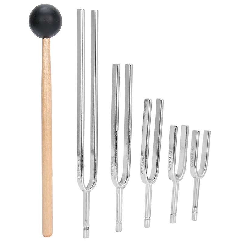 128Hz256Hz512Hz1024Hz2048HZ Aluminum Alloy Tuning Fork Sound Healing Therapy Tool Set