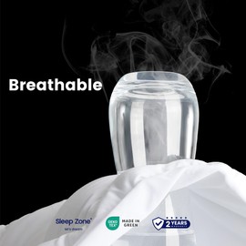 SLEEP ZONE Breathable Twin Mattress Pad for College Dorm, Machine Washable Quilted Fitted Mattress Cover, Deep Pocket Up to 21" (White, Twin, 39x75)