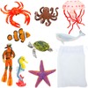 ONEST 10 Stück Ozean-Tierfiguren, Spielset, Min. Meerestiere, Spielzeug, realistisch, detailliert,