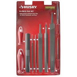 Husky 22105HD 8 Pack of Assorted Files with Interchangeable Plastic Handles for Wood and Metalworking (Metal Brush Not Included)