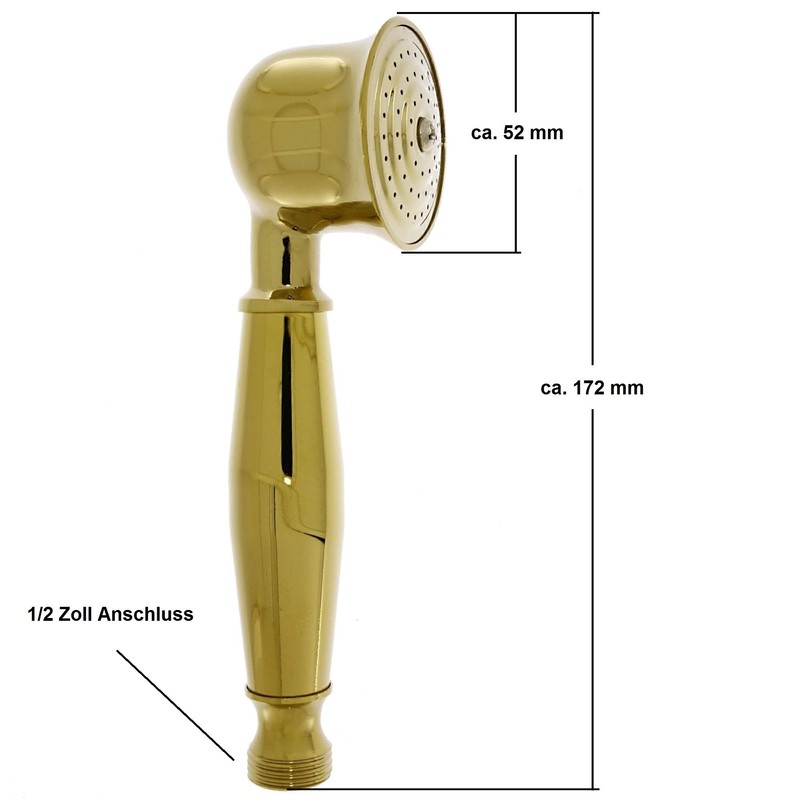 Nostalgia Retro Hand Shower Head - Brass with Gold Surface