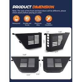 ADTOPI Front & Rear Door Storage Pockets Metal Storage Container Box Compatible with Jeep Wrangler JK JKU 2007-2018 Door Stainless Steel 4PCS
