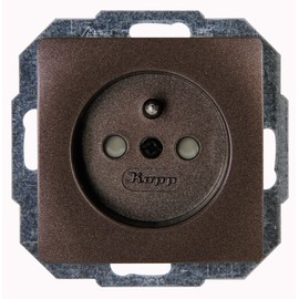Kopp Paris 921126081 Central SCHUKO socket outlet with Child Protection Color – Brown: Pack of 1, Rosewood/Brown