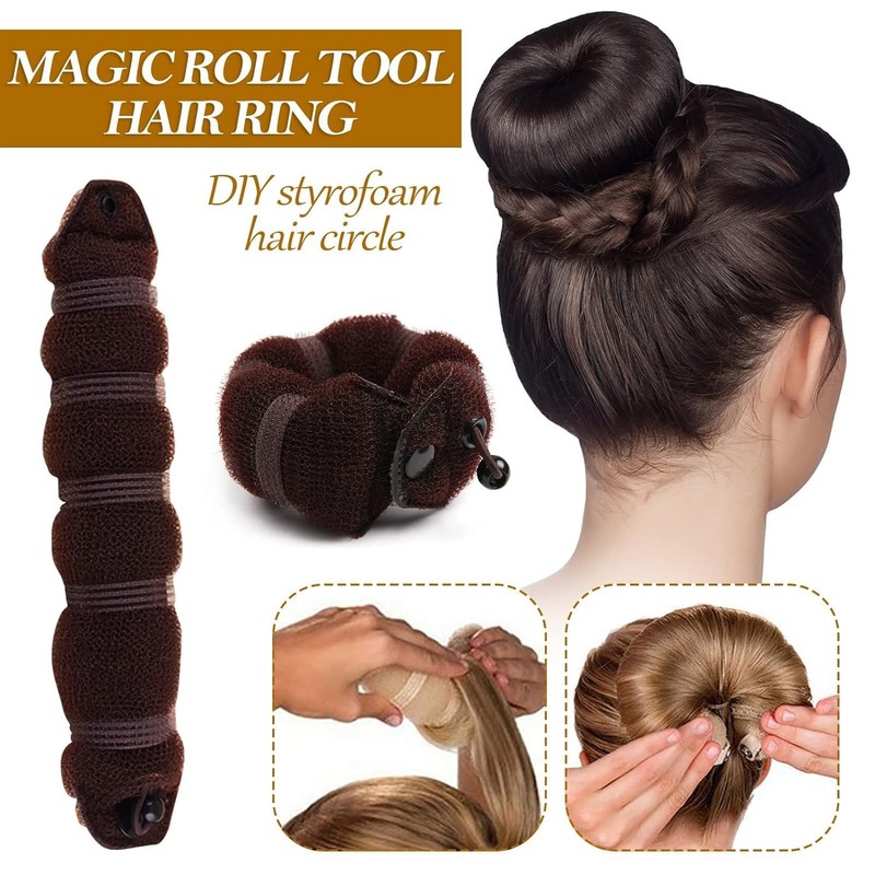 Random Color Small Round Foam Sponge Hair Bun Maker -