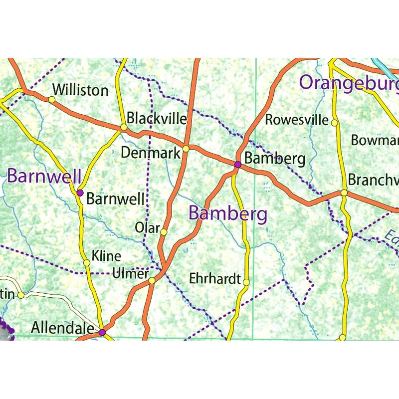 South Carolina USA State Map - 23.4 x 15.4 Inches
