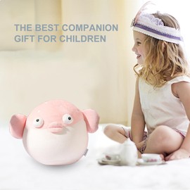 JOYRAVO Children's Travel Pillow Malleable Neck Pillow, Soft U-shaped Pillow with Cute Plush Toys, Cosy Sleeping and Play Companion for Aeroplanes, Cars and Travel – Pink Fish