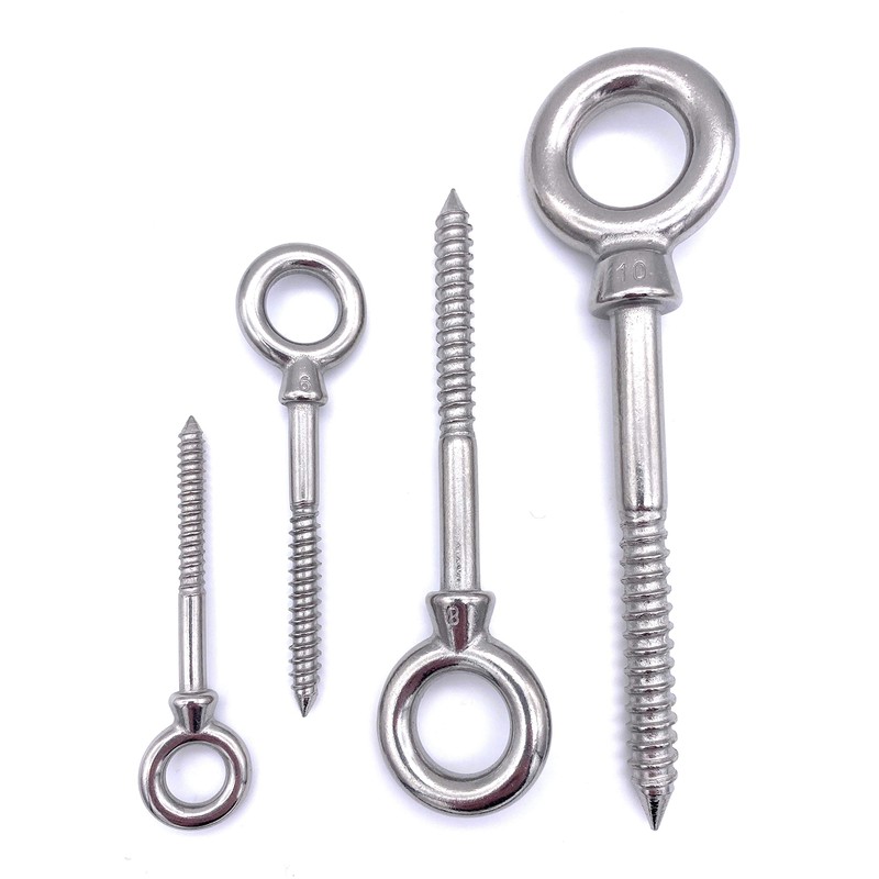 Pack of 2 Eye Bolts with Wood Thread, Diameter 8