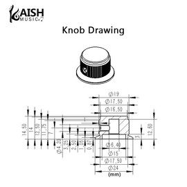 KAISH 4pcs Aluminium Potentiometer Knobs 1/4" Universal Top Hat Knobs Bell Control Knob with Set Screw for Guitar/Bass/AMPS/Preamps Silver without Indicator