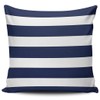 Hoooottle Beauty Design Navy Blue and White Stripe Square Pillowcase