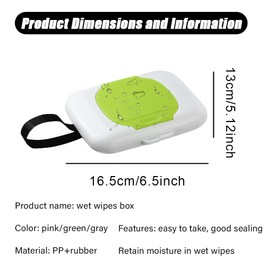HKYLRAT Travel Wipe Holder Reusable Wet Wipe Container Box Strollers Hanging Dispensers Refillable Wipe Case Safe Wet Storage (Green+ Red+ Grey)