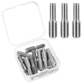 15 x Double End Threaded Bolts, Double End Threaded Screws Screw, Stainless Steel Thread Adapter M6 x 1 to M8 x 1.25 Reducing Screw, Threaded Bolt Reducer Adapter for Furniture (M6 x 1 to M8 x 1.25)