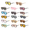 LJCZKA Retro 70s Square Flat Pilot Sunglasses for Women Men