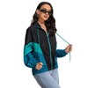 SweatyRocks Women's Lightweight Windbreaker Patchwork Zipper Sport Jacket Coat Outerwear